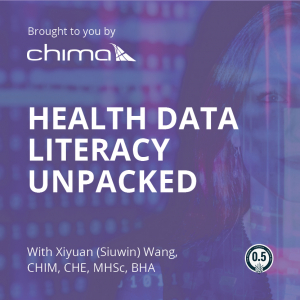 image for health data literacy unpacked. 0.5 CPE credit logo can be seen